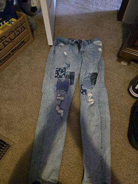 Maurices Light Blue Patchwork Jeans